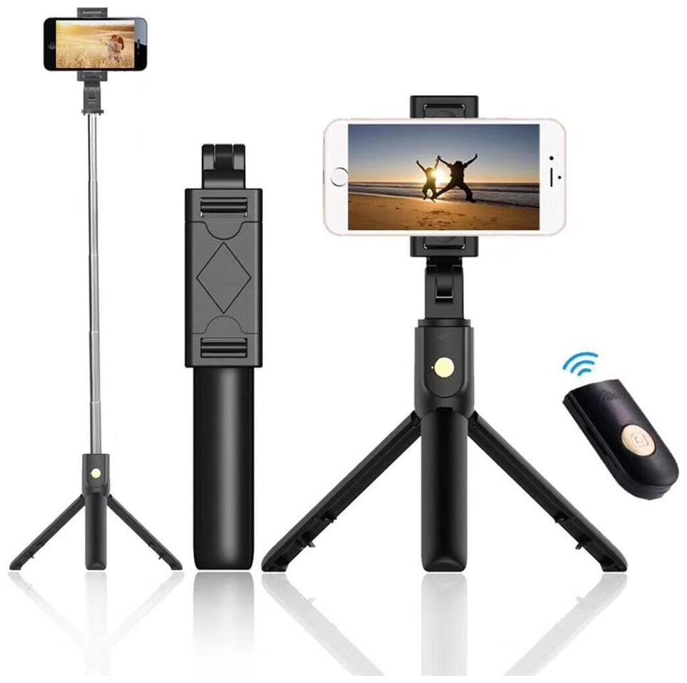 

Capnicks Bluetooth Extendable Selfie Stick with Wireless Remote and Inbuilt Tripod Stand Feature For All Smart Phones(Black)