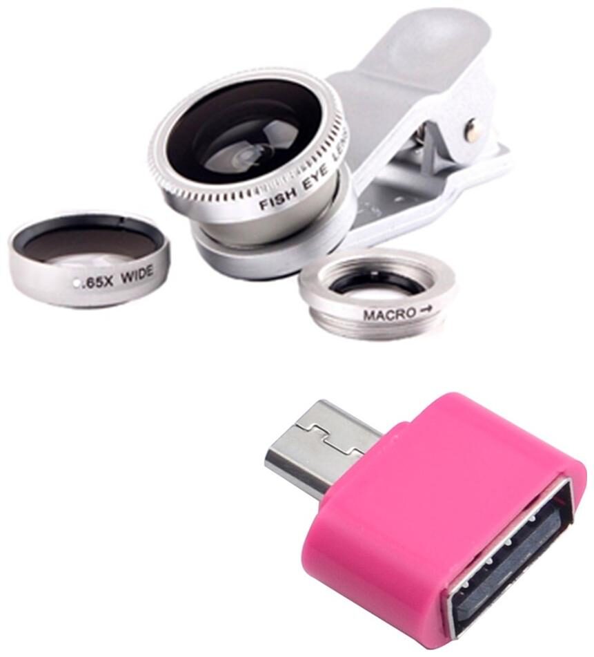 

Captcha 3 in 1 Mobile Cameralens Kit With Mini Micro USB OTG to USB Portable Adapter (Multi)