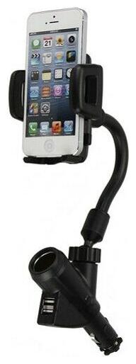 

Car Mount Charging Socket Holder Extra 2-Port USB Dock Cradle for Smartphones