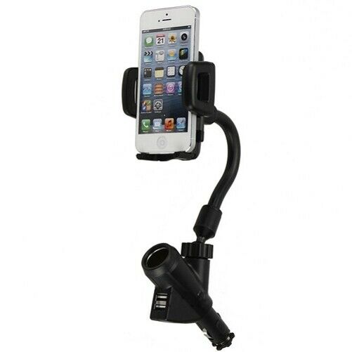 

Car Mount Charging Socket Holder Extra 2-Port USB Dock Cradle for Smartphones