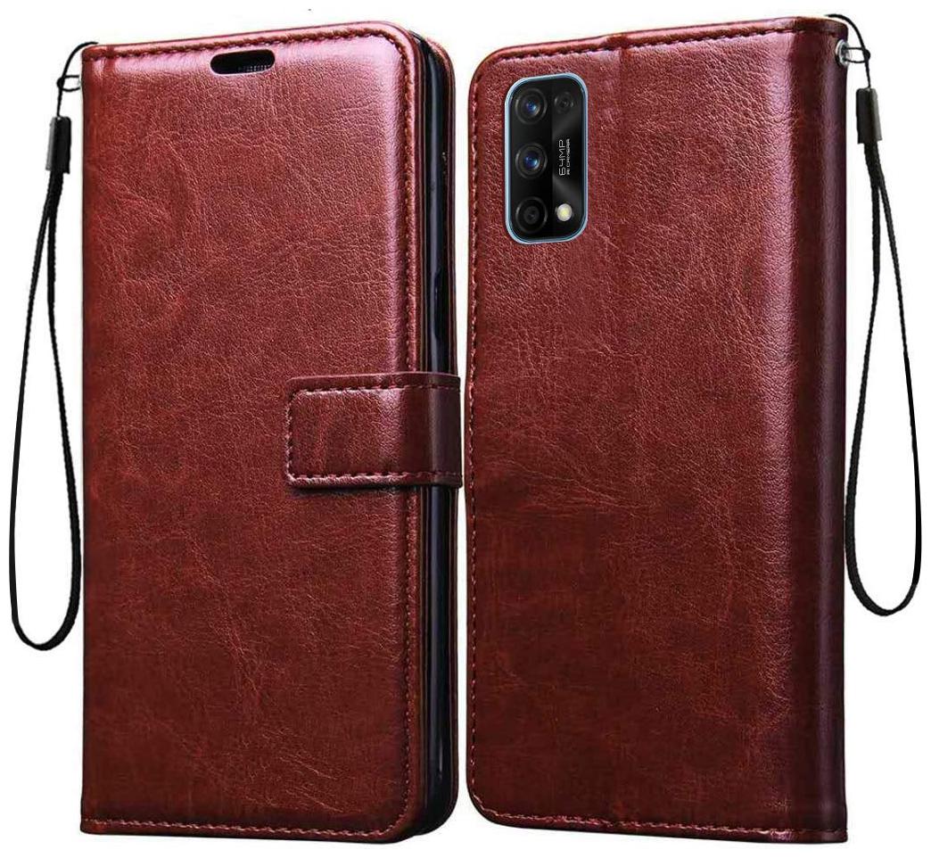 

Cellshop Faux Leather Flip Cover For Realme 7 Pro ( Brown )