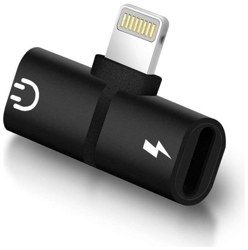 

CHG 2 in 1 Mini Portable Charging Metal Splitter 8-pin Audio Charger Adapter for iPhone