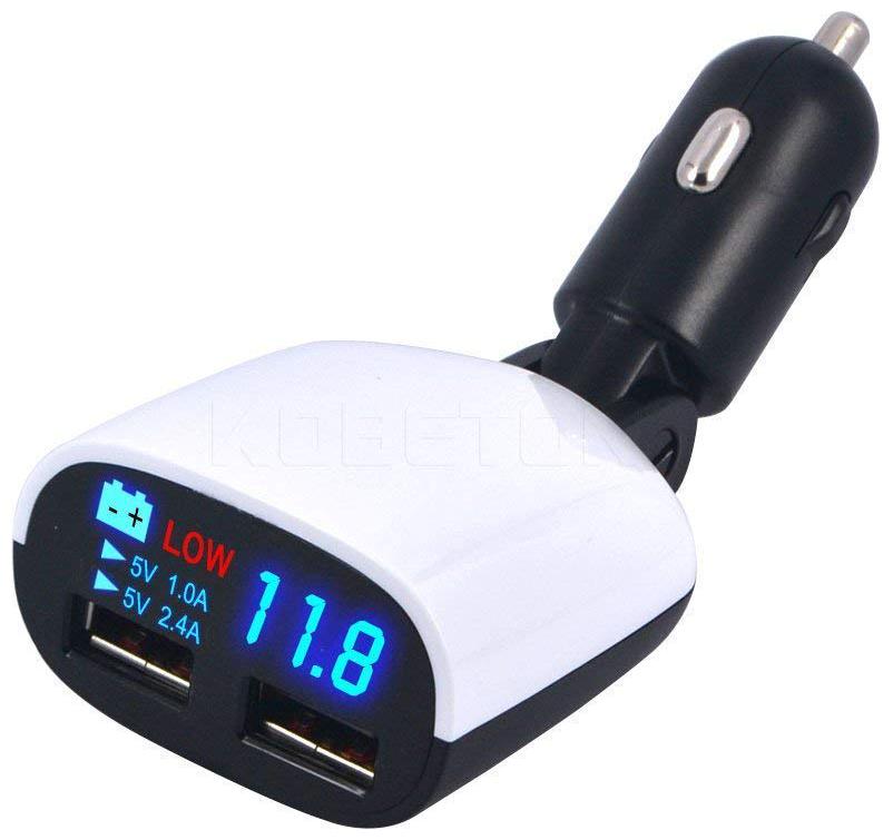 

CHG Smart Chip High Speed Plug Charger Adapter with Dual USB Low Voltage Alarm LED Display and Battery Status