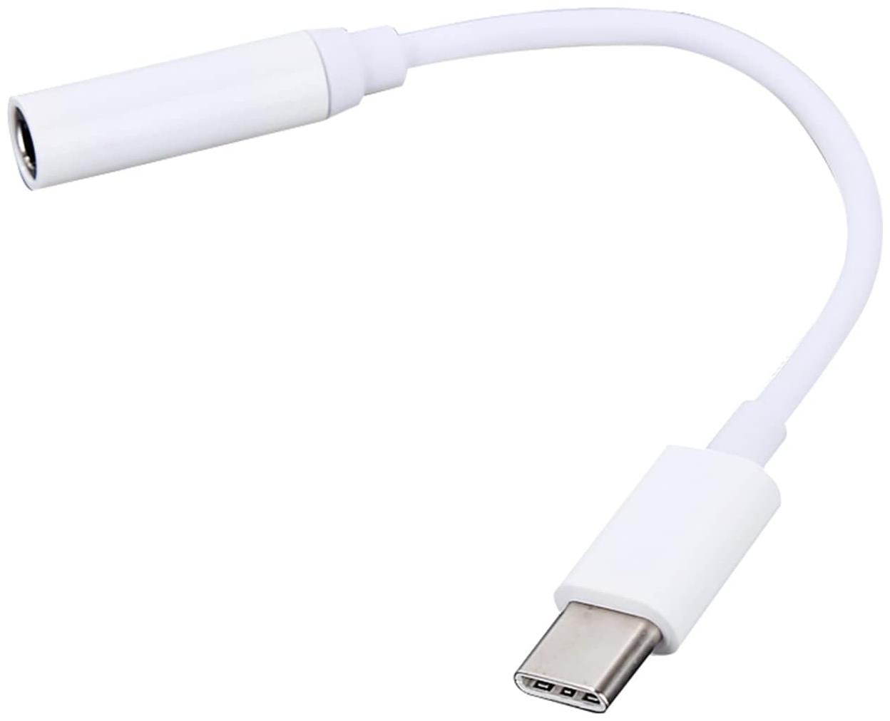 

CHG Type-C to 3 5mm Jack Audio Connector Adapter 100 Audio Connection Support All Type-C Smartphones Mac Book Laptops (White - 1Pc)