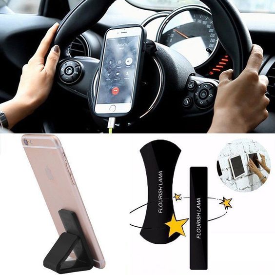 

Cos theta FLOURISH LAMA Rubber Pad Sticker Black Washable phone stand Phone Sticker