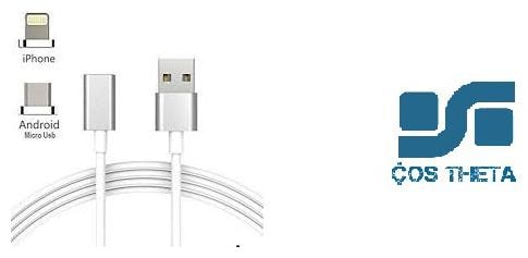 

Cos theta USB metal and data sync one match two plug Micro USB type-c plug 2 in 1 for all android system support fast Magnetic Charging Cable (Multicolor)