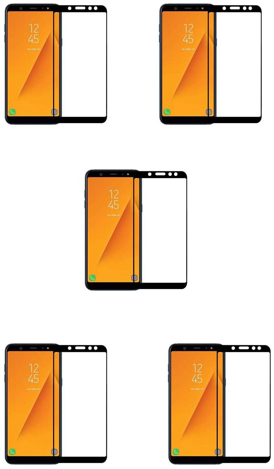 

CRAVEMART EDGE TO EDGE TEMPERED GLASS FOR SAMSUNG A6 PLUS FULL COVERAGE (PACK OF 5)