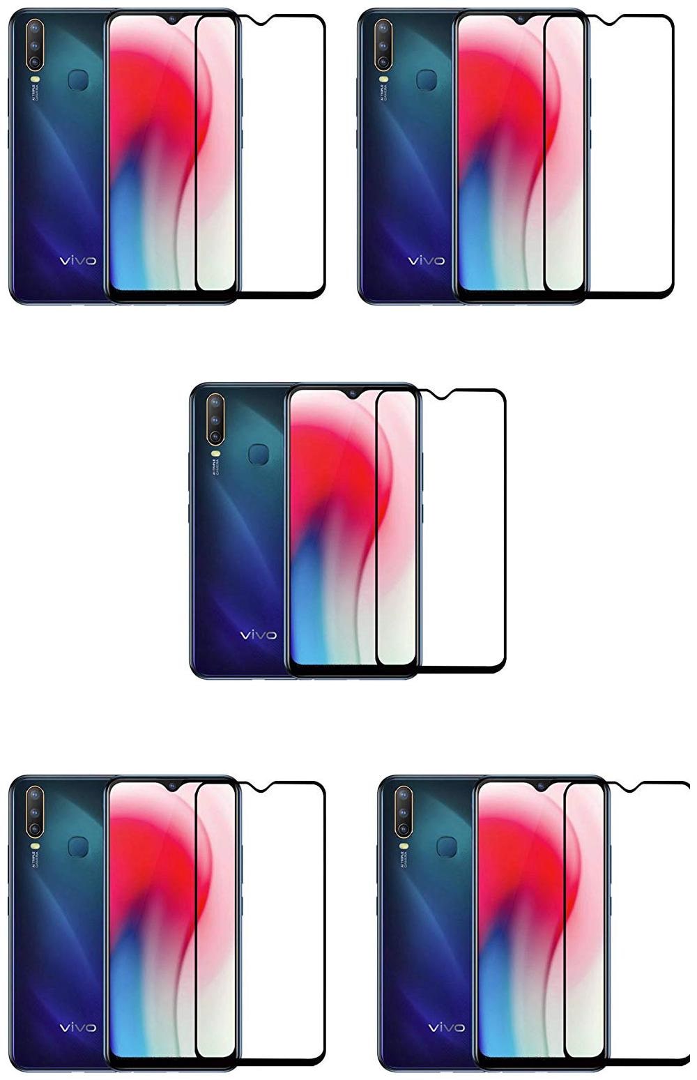 

CRAVEMART EDGE TO EDGE TEMPERED GLASS FOR VIVO Y15 NANO LIQUID SCREEN PROTECTOR (PACK OF 5)