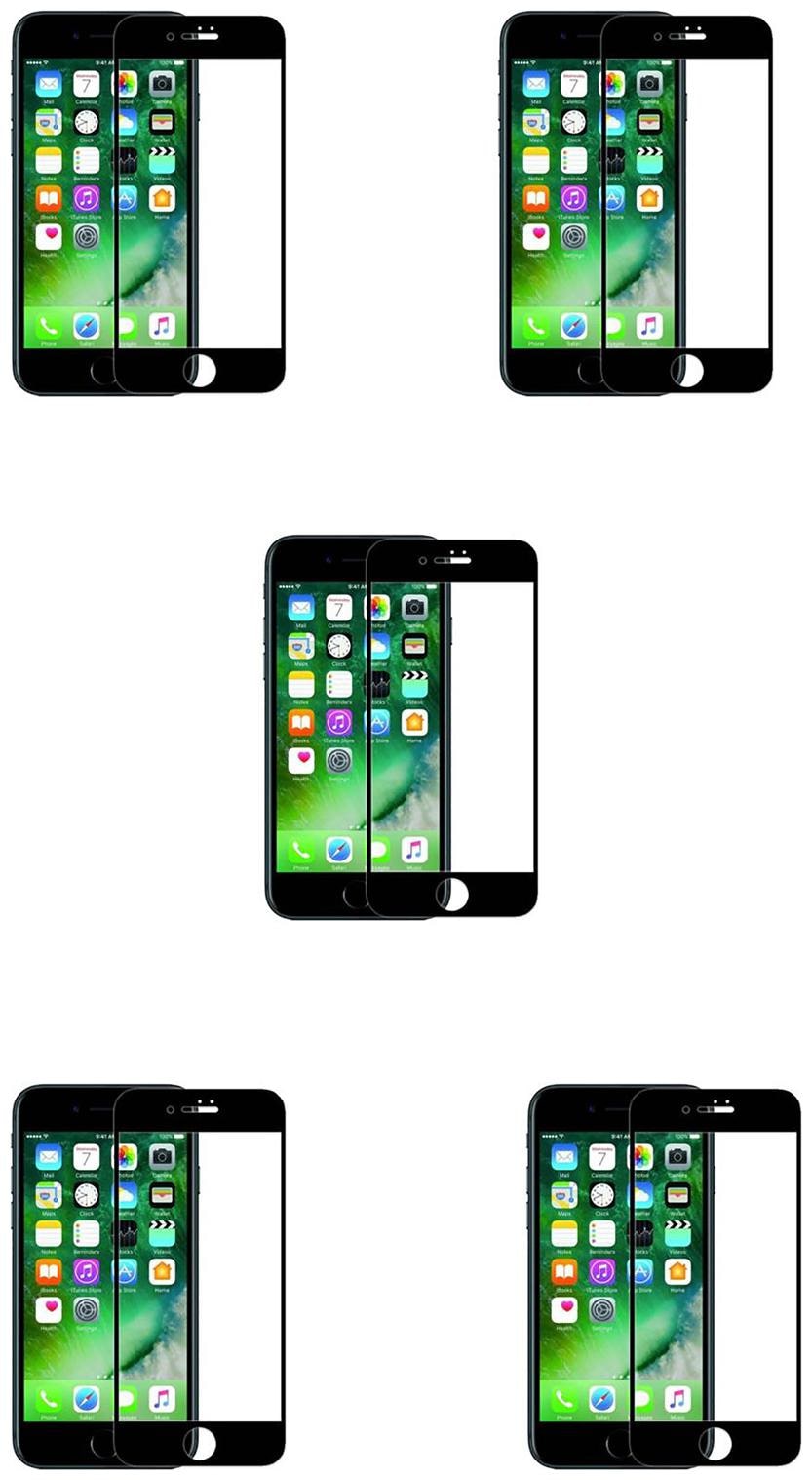 

CRAVEMART SCREEN GUARD FOR APPLE IPHONE 7 7D TEMPERED GLASS (PACK OF 5)