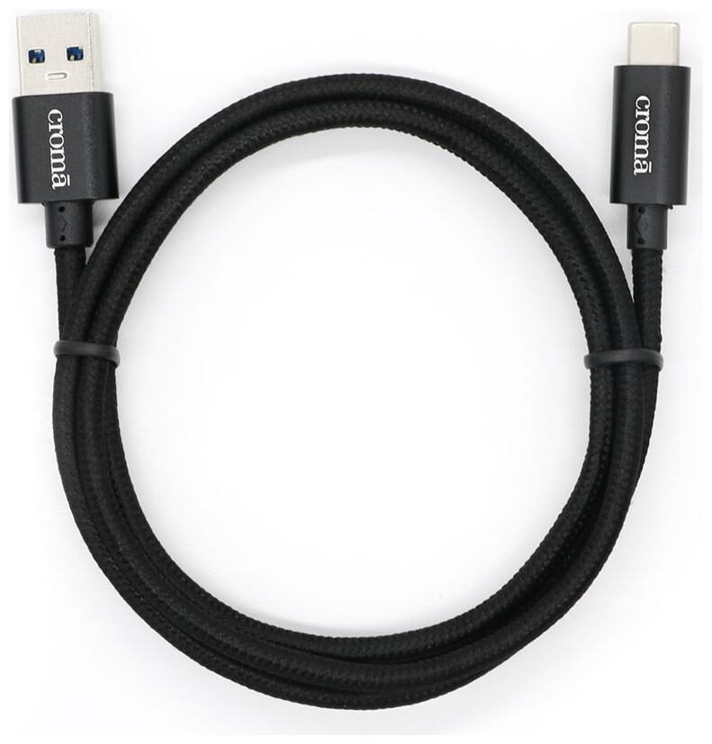 

Croma Data Charging 2 in 1 (Lightning Type-C) Cable ( 1 m Black )