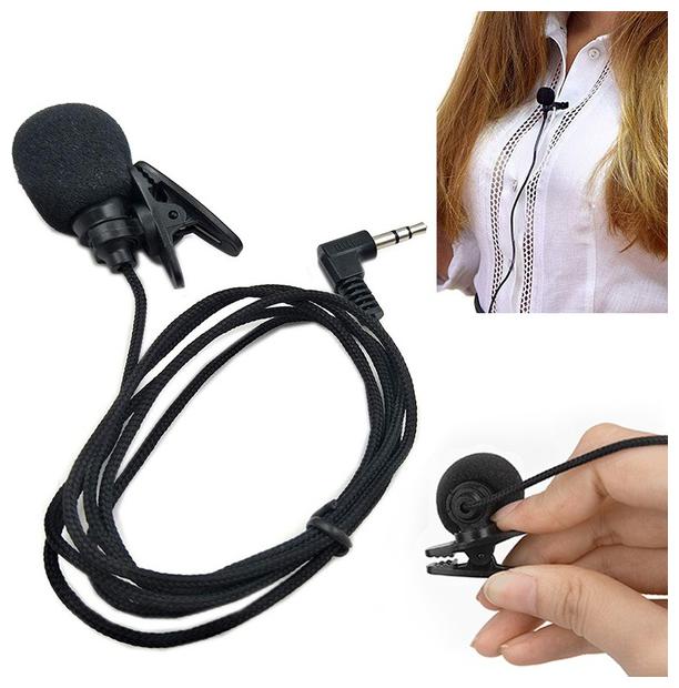 

Crystal Digital Portable Microphone 3 5mm Jack Clip on Lapel Collar Mini Lavalier Microphone Mic for iPhone Mobile Phone Black