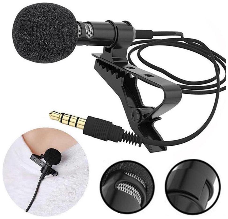 

Crystal Digital 3 5mm Clip On Mini Lapel Lavalier Microphone Collar Mic Great for Voice-Overs Interviews Vlogs