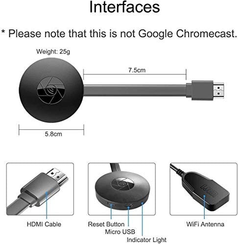 

Crystal Digital Chromecast USB WiFi Adaptors Dongle Data Charging Micro USB Cable ( 0 5 m Black )