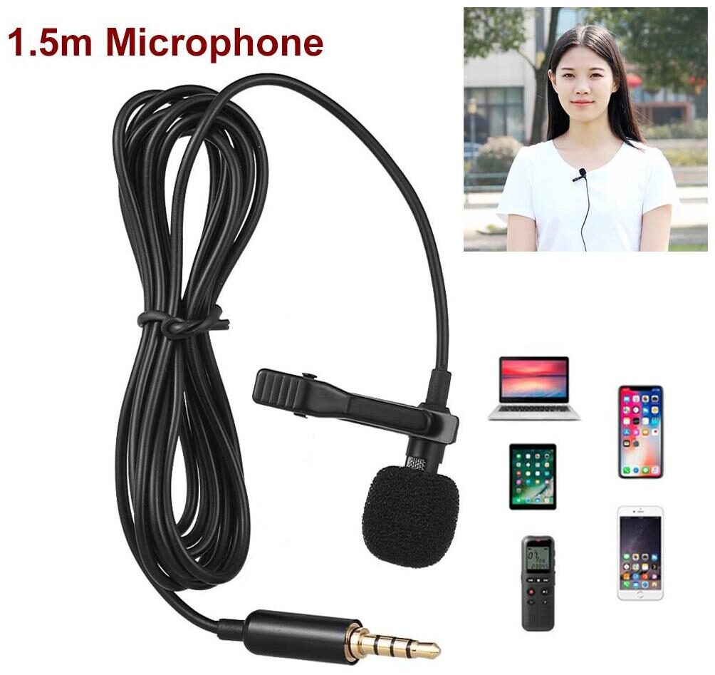 

Crystal Digital Collar Mic High Sensitivity 3 5mm Microphone for Voice Chat Video Conferencing Recording For Laptop