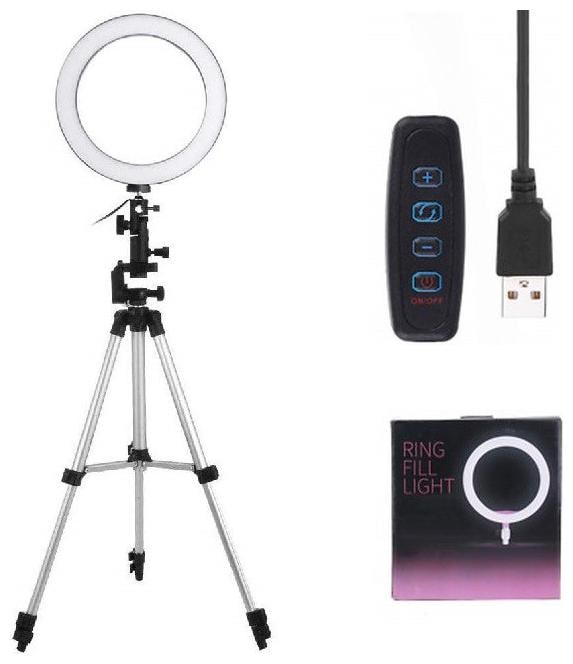 

Crystal Digital Selfie Ring Light with 3110 Tripod Stand Flexible Phone Holder for Live Stream Makeup Tiktok Musically with 3 Mode Light
