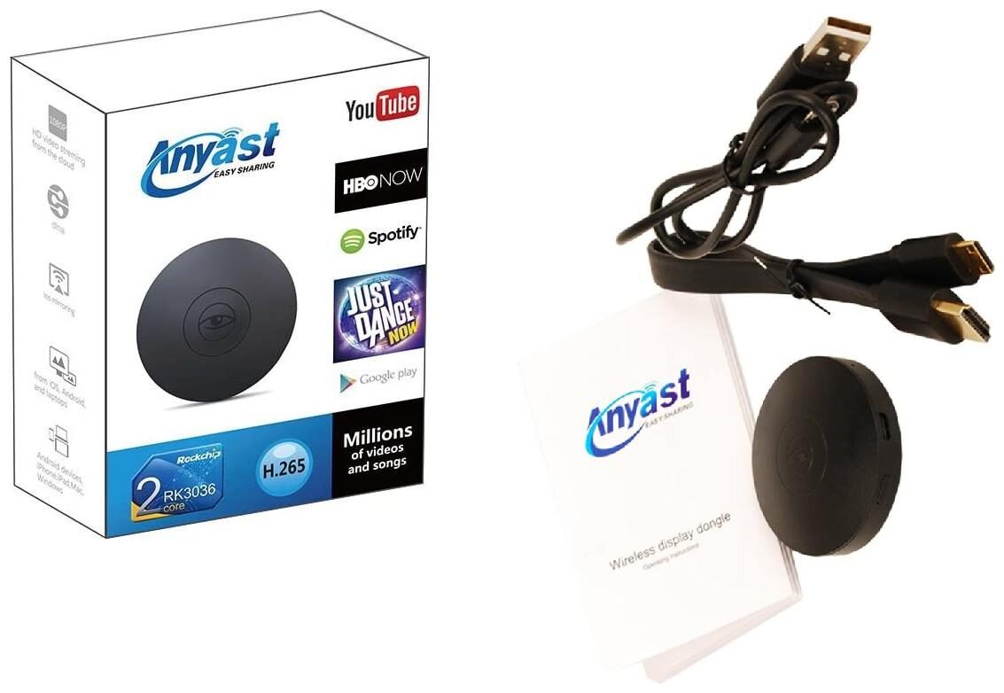 

Crystal Digital Chromecast Easy Sharing 1080P HD Wifi Display Dongle With 1080P Resolution HDMI Cable (1 5Mtr)