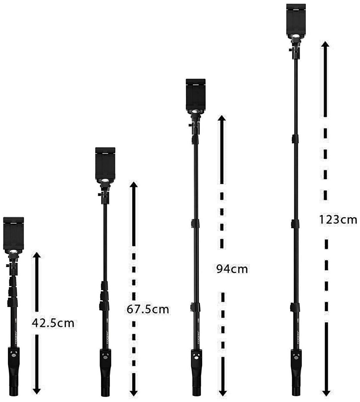 

Crystal Digital Professional Retractable Handheld Selfie Stick for Mobile Camera Camrecorder YT 1288 4-Section