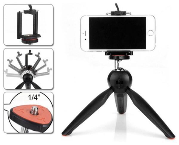 

Crystal Digital XH- 228 Universal Mini Tripod Stand Selfie Stick (2 In 1) Black With Magnetic Earphone