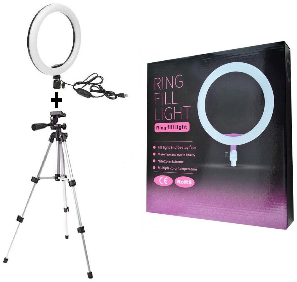

Crystal Digital LED Selfie Ring Light with 3110 Tripod Stand Tabletop Stand Phone Holder for Making up Tiktok YouTube Videos Photography