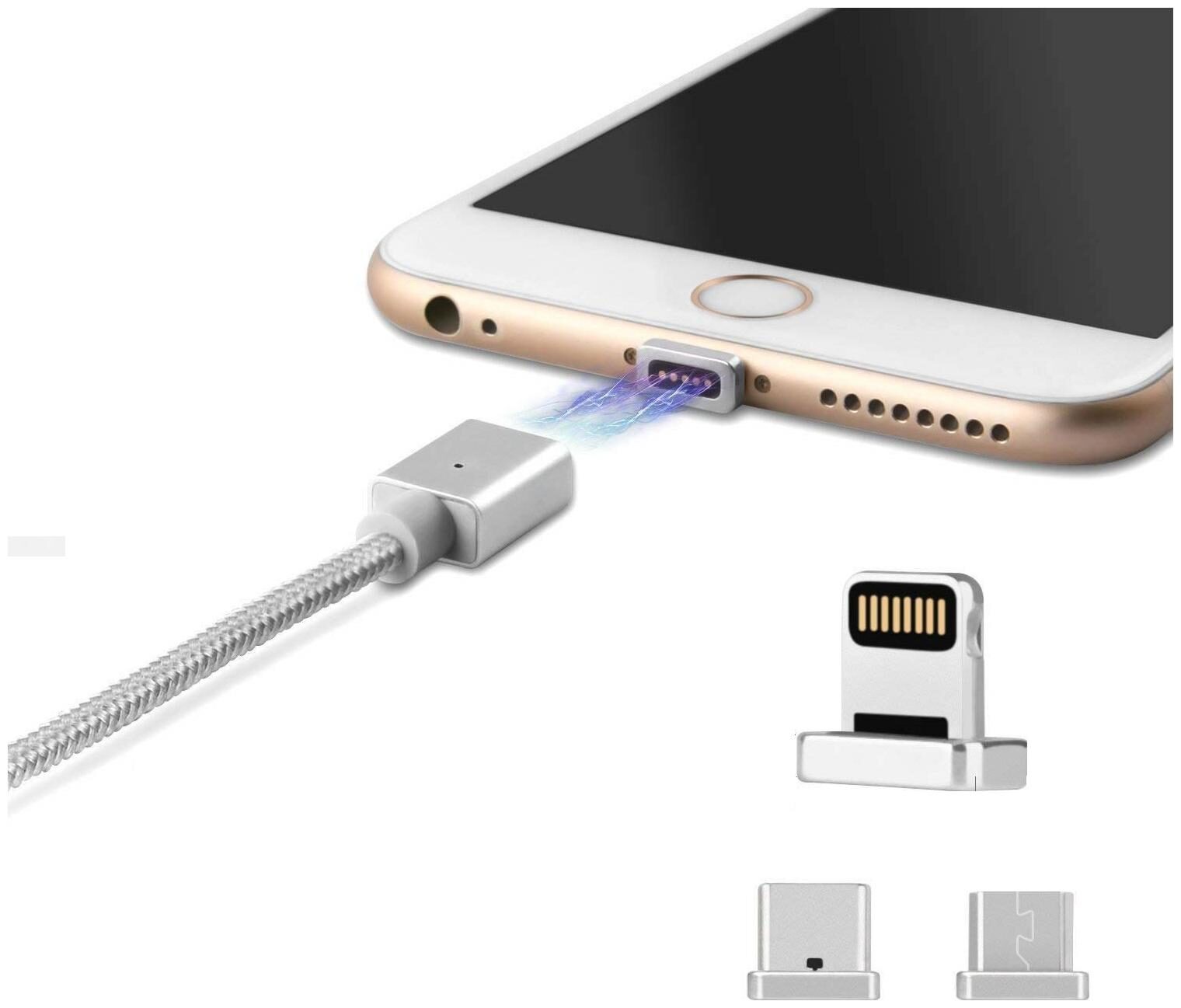 

Crystal Digital Magnetic Charging Multi Cable ( 1 mtr Silver )