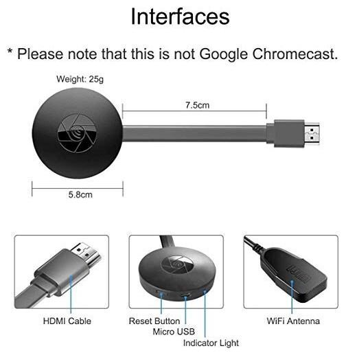 

Crystal Digital Chromecast WiFi Wireless Display Data Charging Micro USB Cable ( 0 5 m Black )