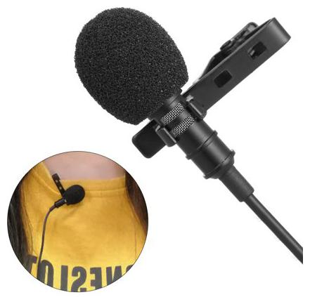 

Crystal Digital Portable Microphone 3 5mm Jack Clip on Lapel Collar Mini Lavalier Microphone Mic for iPhone Mobile Phone Black