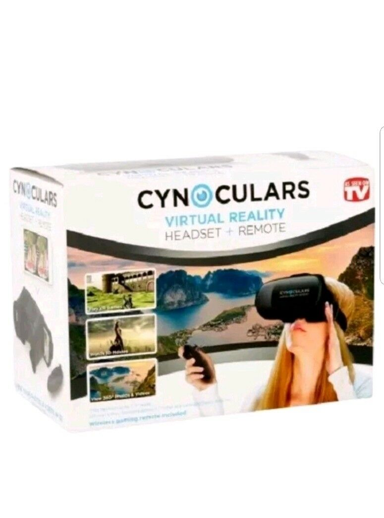 

CYNOCULARS VIRTUAL REALITY VR HEADSET REMOTE FOR 3D VIEW OF MOVIES GAMES