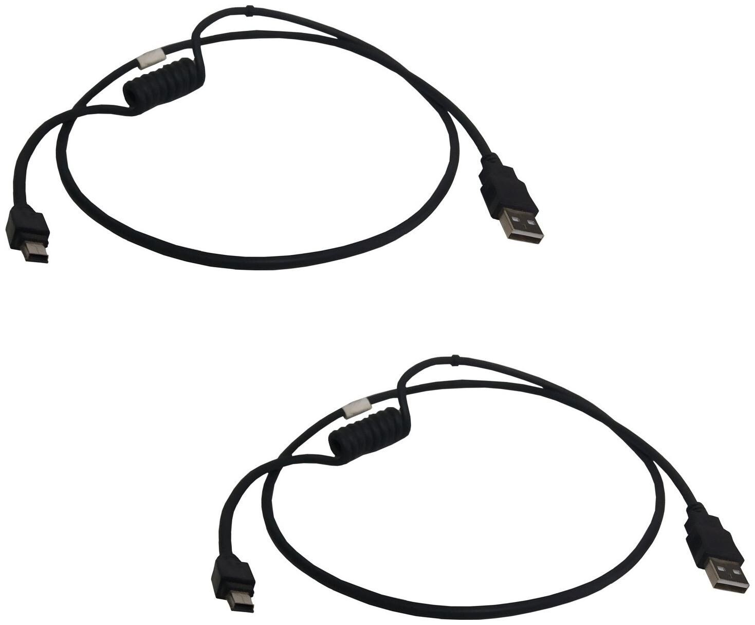 

De-Techinn (Pack Of 2) Male to Male (1 Meter) Round Spiral 5Pin V3 To Smart USB 2 0 Data Sync Charge Cable Cord For Digital Cameras Mp3 Players External Hard Disks (Black)