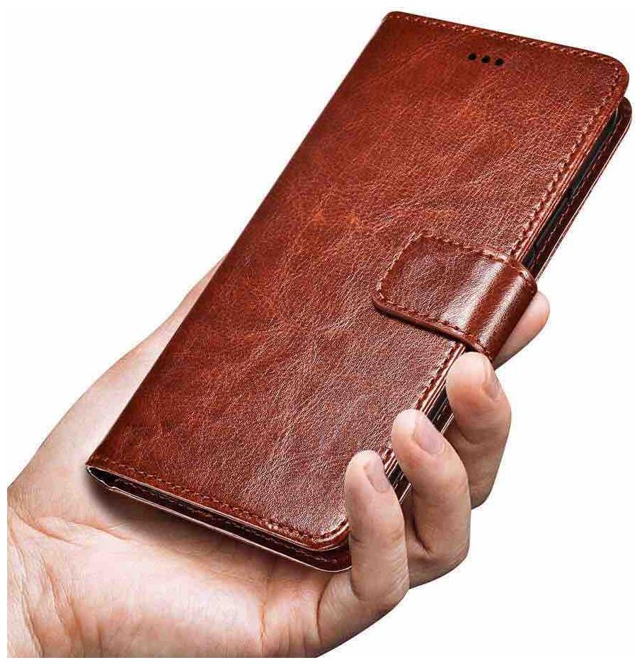 DealClues Faux Leather Flip Cover For Samsung Galaxy J7 Prime 2 Brown by Sahariya Enterprise