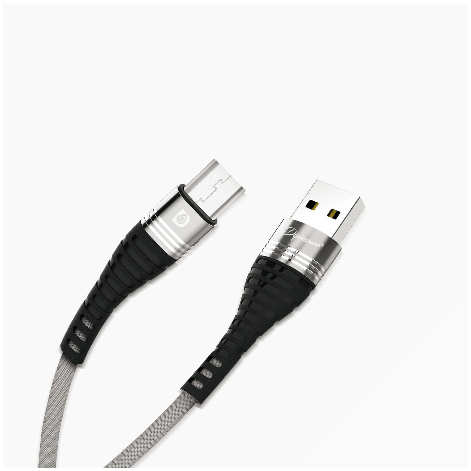 

Dipinsure Data Charging Micro USB Cable ( 1 m Grey Black )