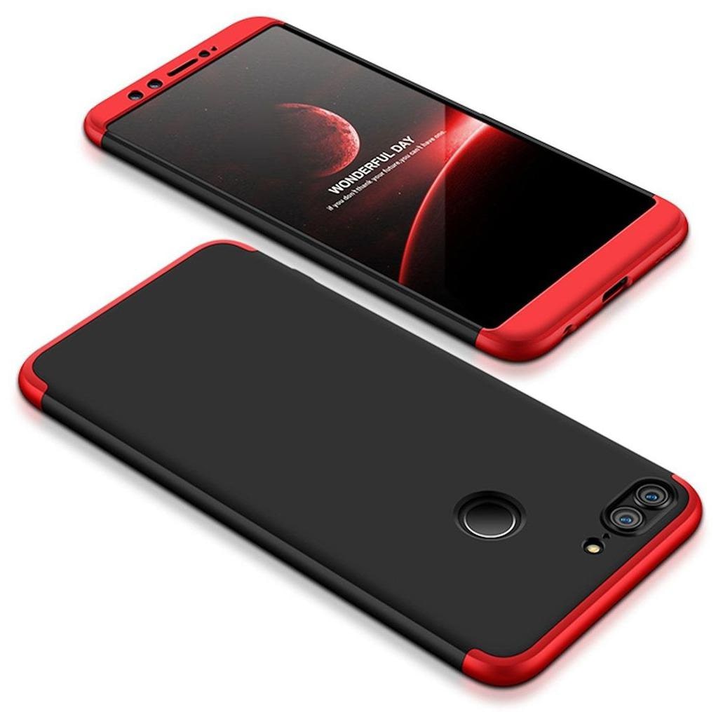 

E-COSMOS Double Dip Full Protection Back Cover Case For Huawei Honor 9 lite - Red Black