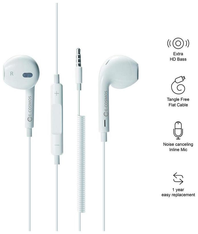 

E-Cosmos KE-009-EC-001 In-Ear Wired Headphone ( White )