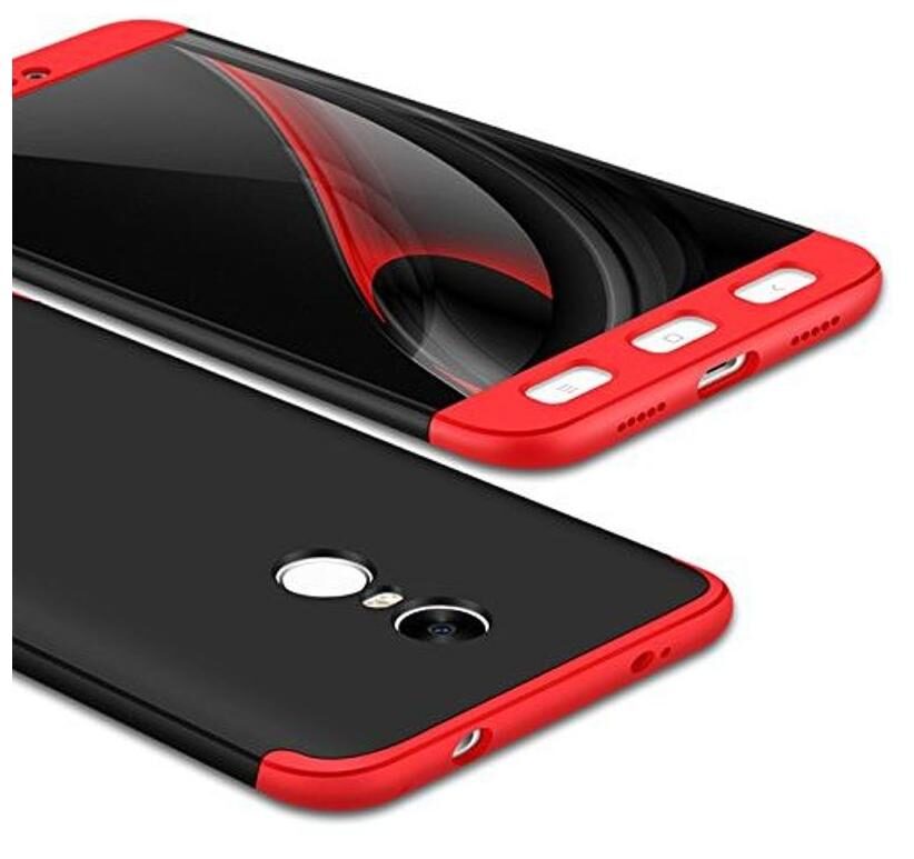 eCosmos Double Dip Full Protection Back Cover Case for Mi Note4 / Redmi note 4 Red / Black
