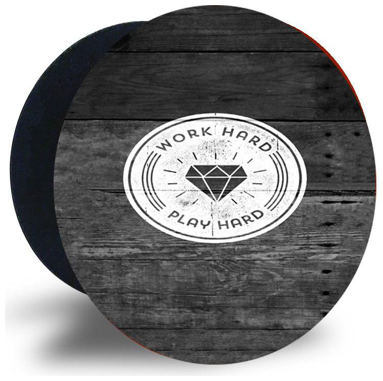 

Emble Designer Pop Socket Play Hard Black Wood Colour