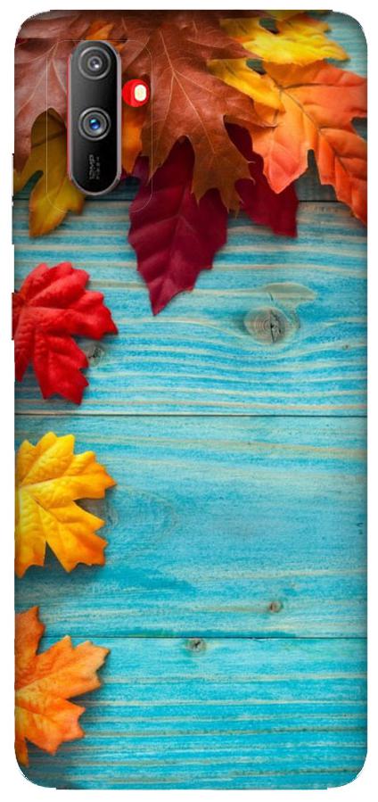 

Emble Designer Hard Case Cover For Realme C3 Leaves in Sky Blue Background