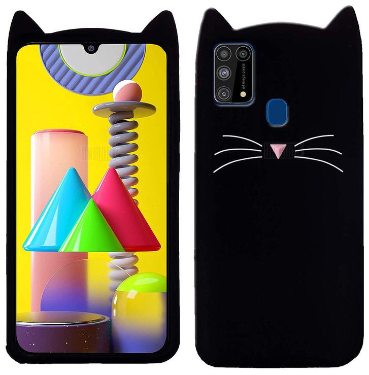 

EXOTIC FLOURISH Silicone Back Cover For Samsung Galaxy M31 ( Black )