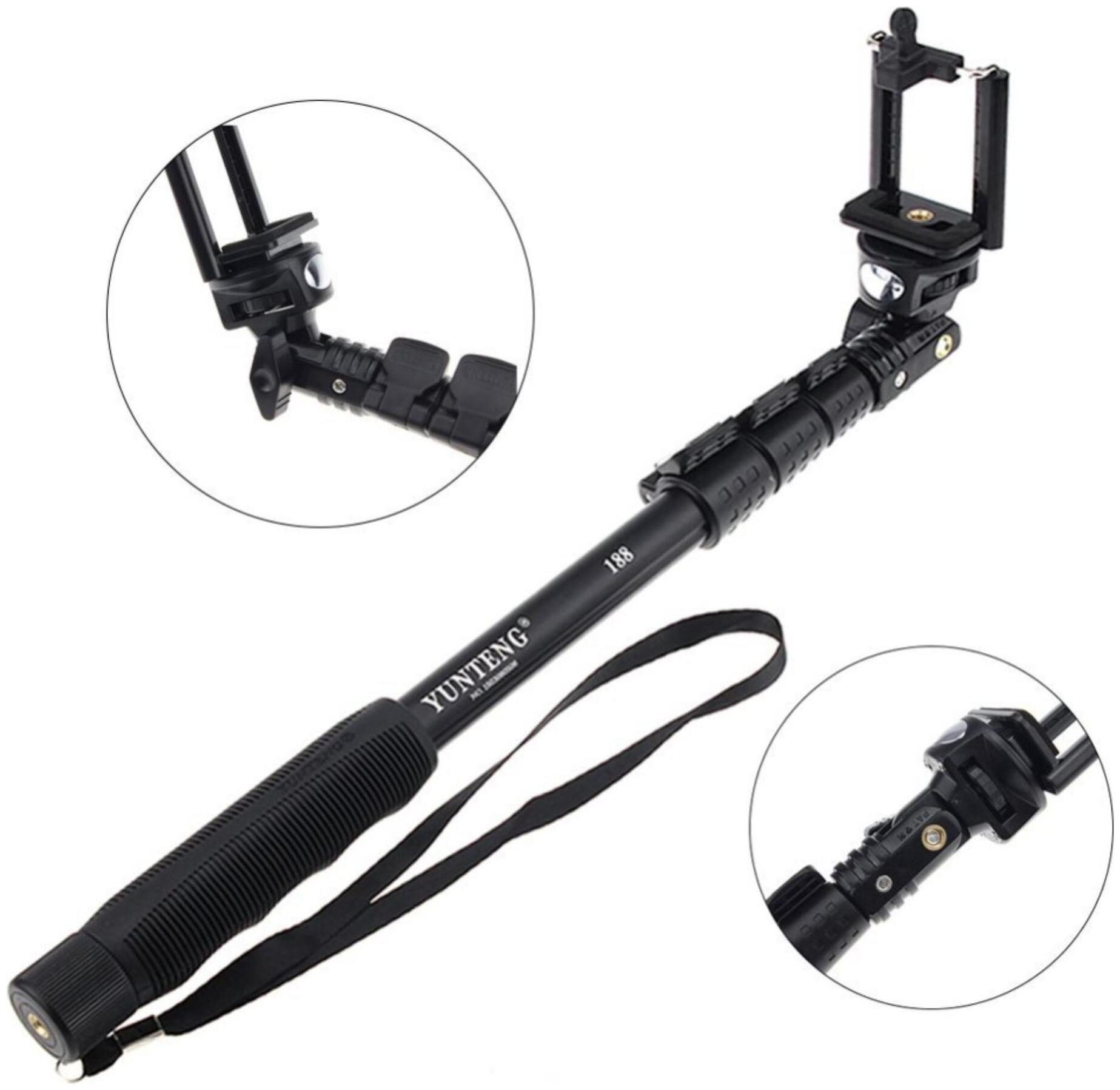 

Extendable Selfie Stick Tripod Monopod Stand with Remote Clicker for Smart Phones Action Cameras BY TSV