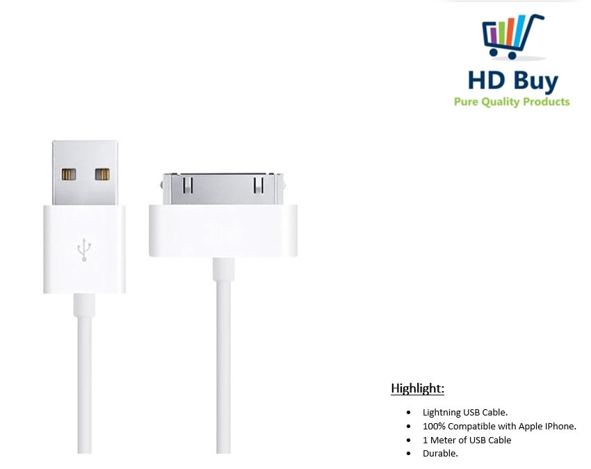 

Fast Charging USB to 30 Pin Lightning Charging Data Sync Cable for iPhone 4 4S 3G 3GS iPad iPod