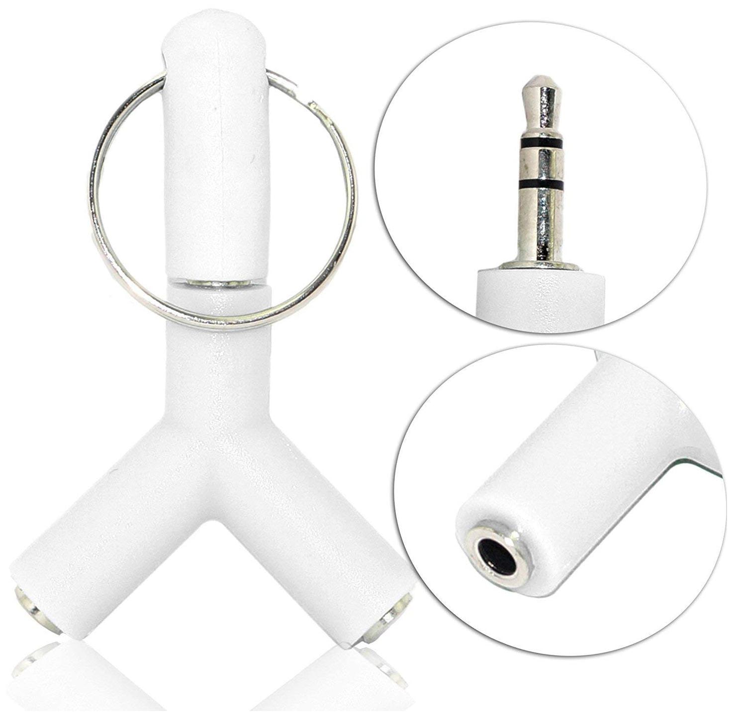 

Fedus Y Shape 3 5mm Male To 2 Female EP Stereo Audio Headphone Earphone Splitter Adapter(WHITE)