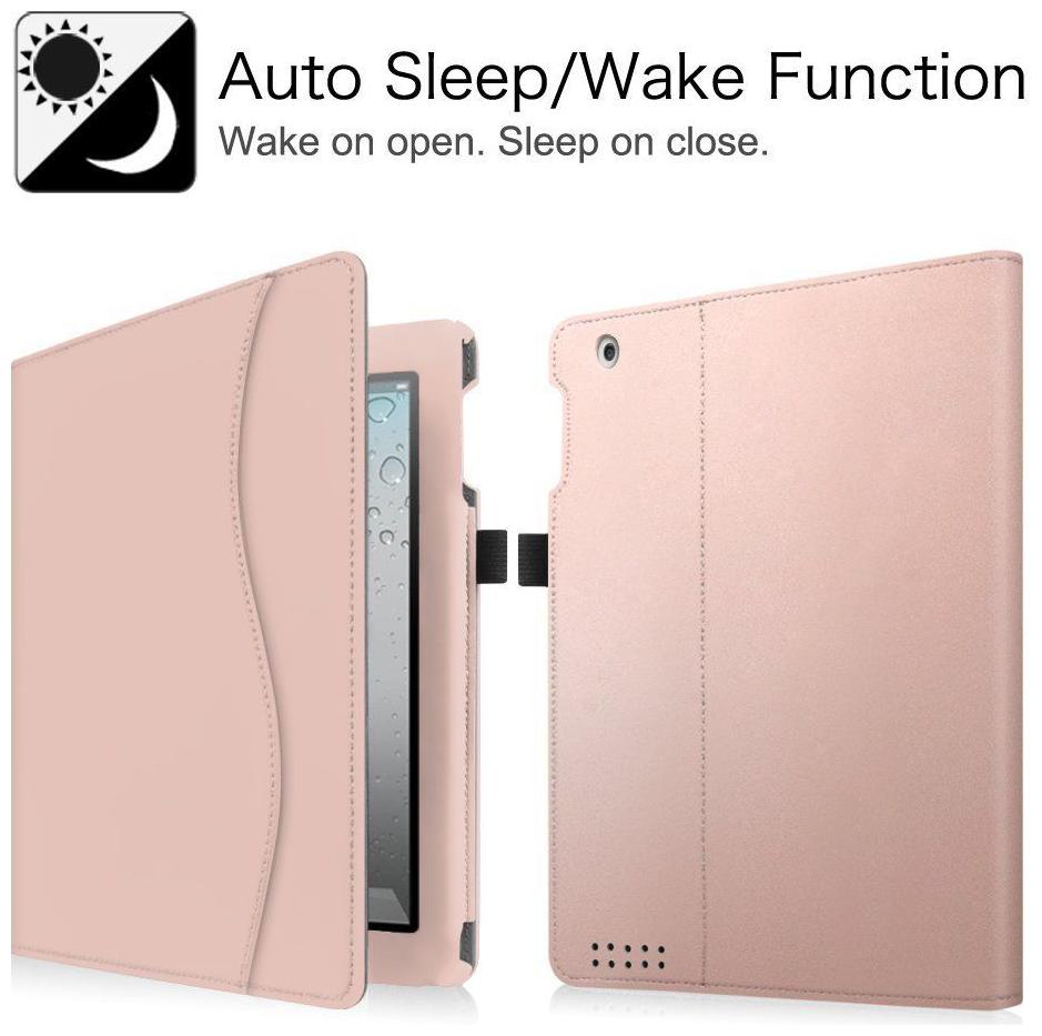

For iPad 4 A1458 or A1459 Folio Case Multi-Angle Viewing Stand Cover w Pocket