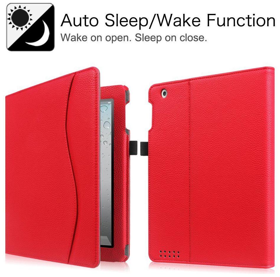 

For iPad 4 A1458 or A1459 Folio Case Multi-Angle Viewing Stand Cover w Pocket