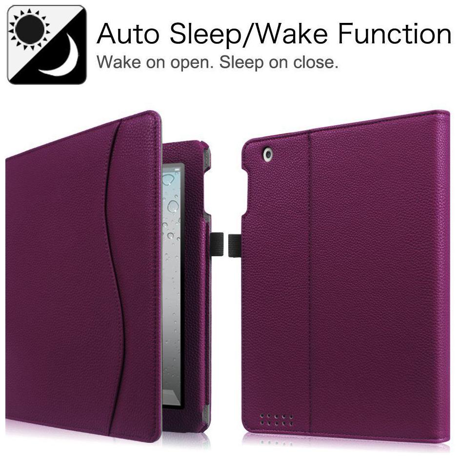 

For iPad 4 A1458 or A1459 Folio Case Multi-Angle Viewing Stand Cover w Pocket