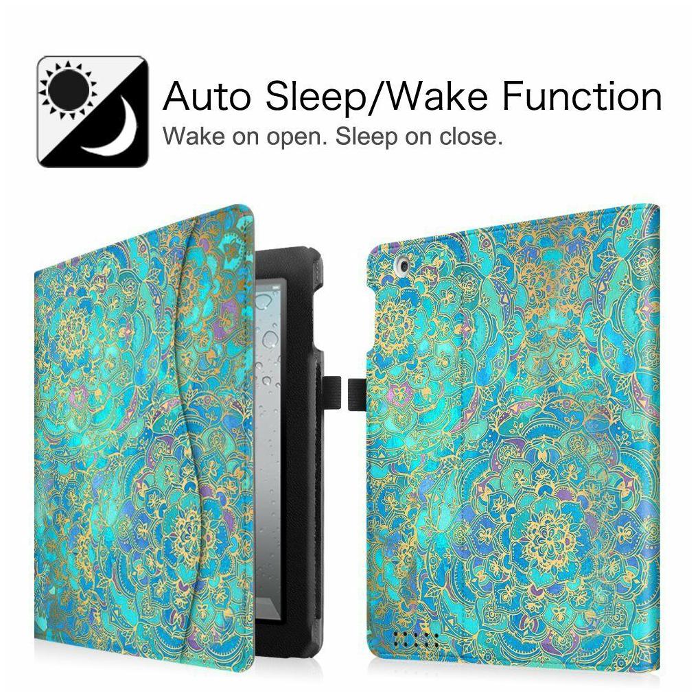

For iPad 4 A1458 or A1459 Folio Case Multi-Angle Viewing Stand Cover w Pocket