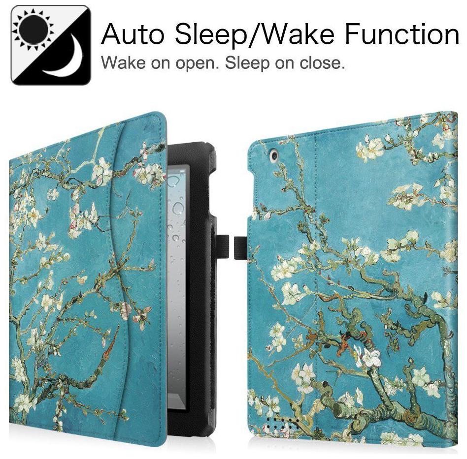 

For iPad 4 A1458 or A1459 Folio Case Multi-Angle Viewing Stand Cover w Pocket