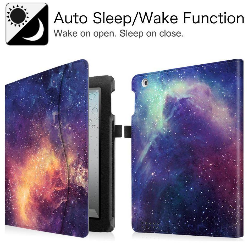

For iPad 4 A1458 or A1459 Folio Case Multi-Angle Viewing Stand Cover w Pocket