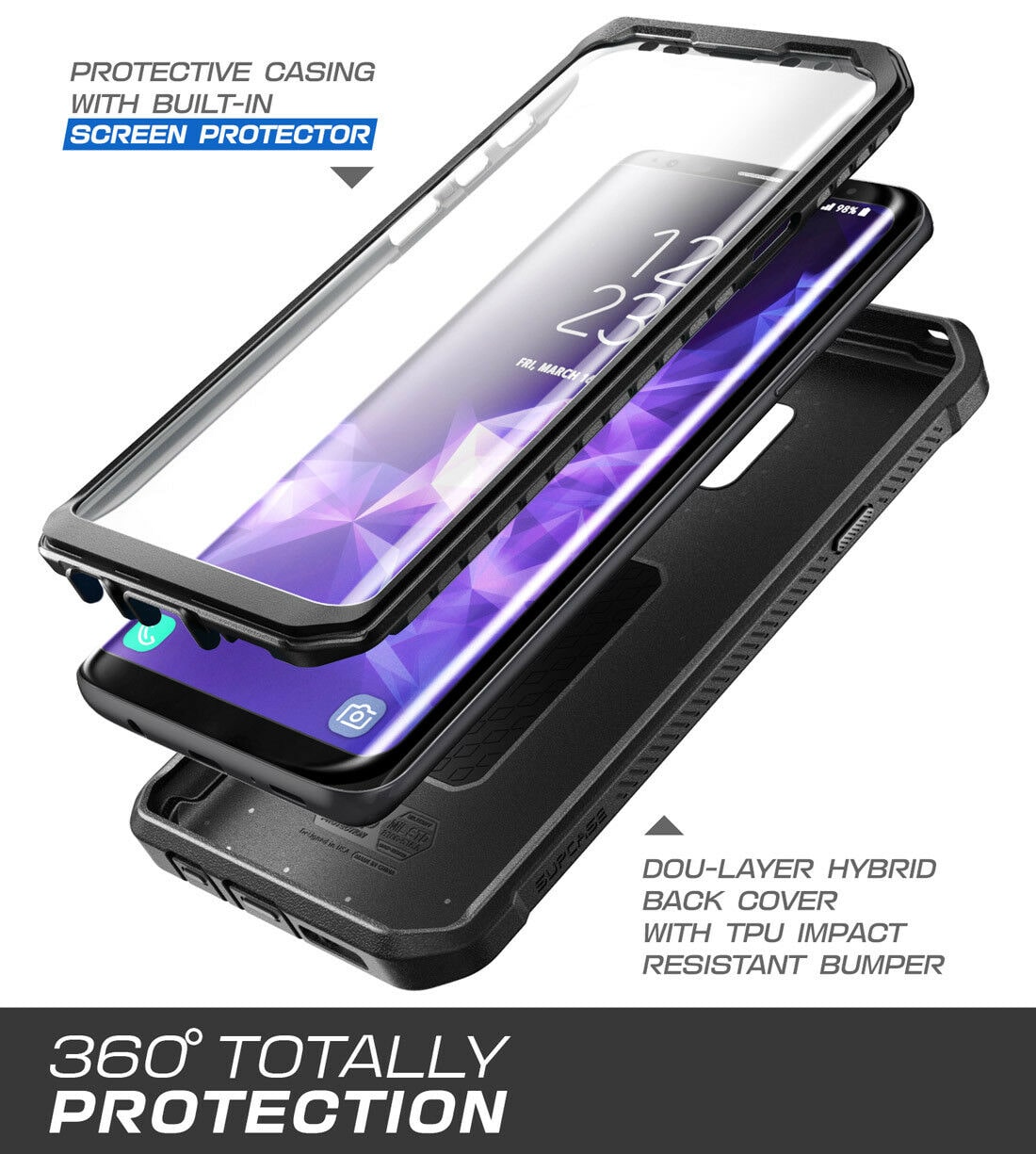 

For Samsung Galaxy S9 S9 Plus SUPCASE UBPro Full-Body Case Cover Screen Clip