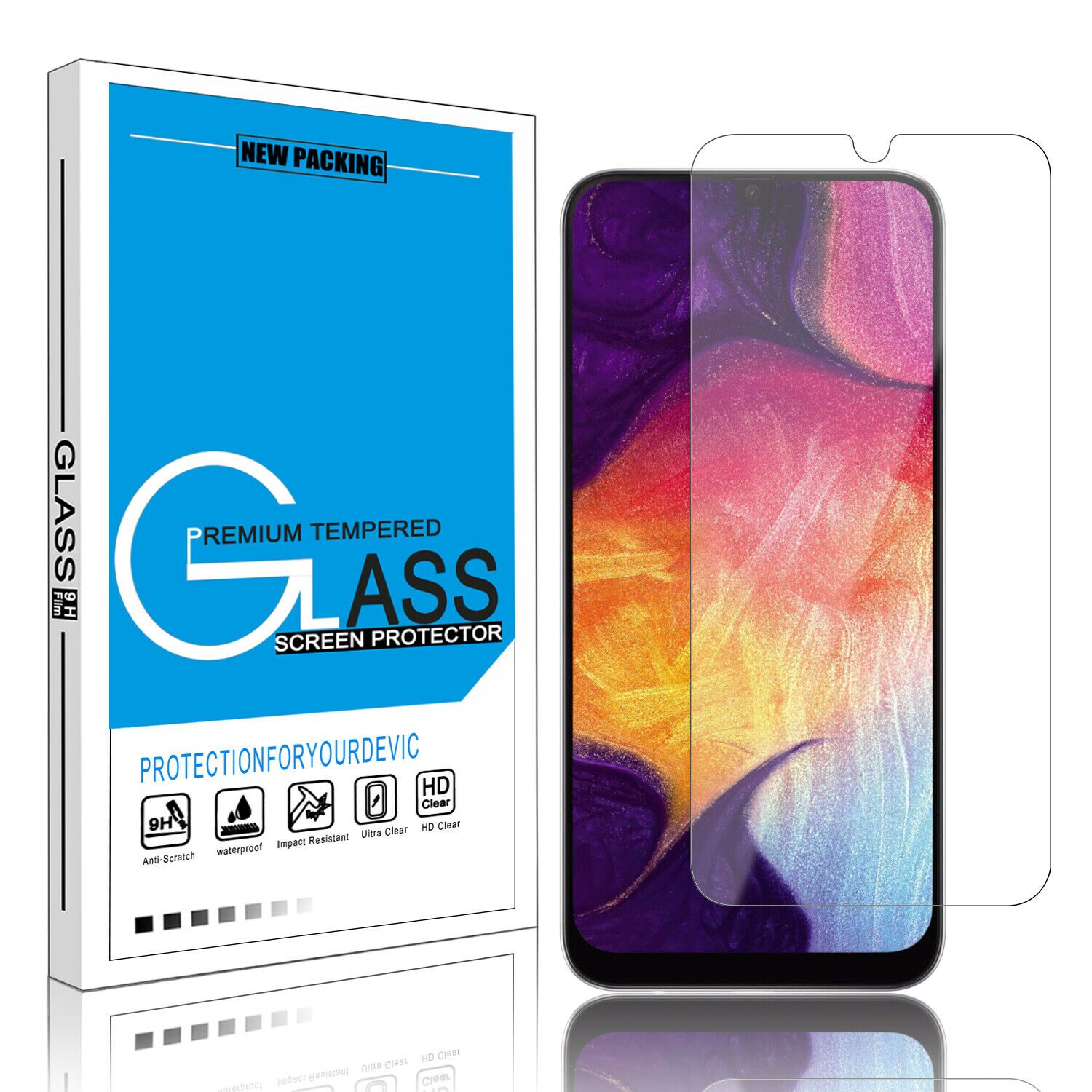 

For Samsung Galaxy A20 A30 A50 Real Premium HD Tempered Glass Screen Protector