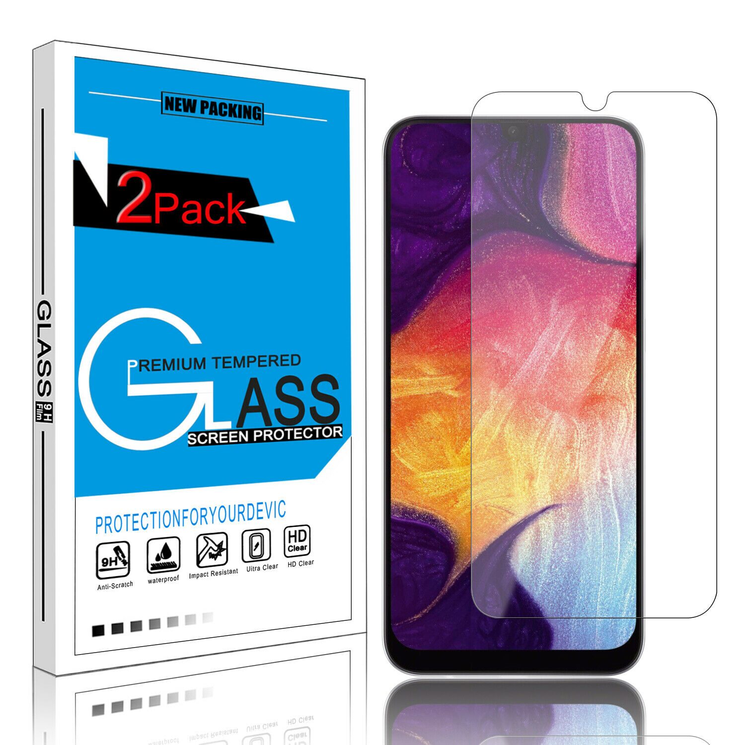 

For Samsung Galaxy A20 A30 A50 Real Premium HD Tempered Glass Screen Protector