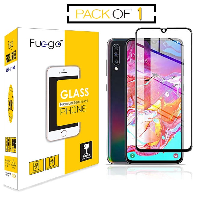 

Fuego Full Edge to Edge 11D Tempered Glass With Installation Cleaning Wipes For Samsung A70 (Pack of 1)