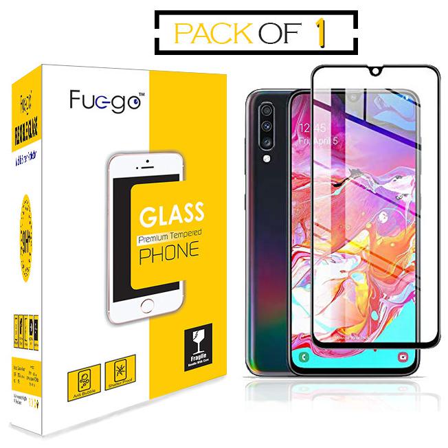 

Fuego Tempered Glass Screen Protector For Samsung A70 Full Screen Coverage(Except Edges) Pack of 1